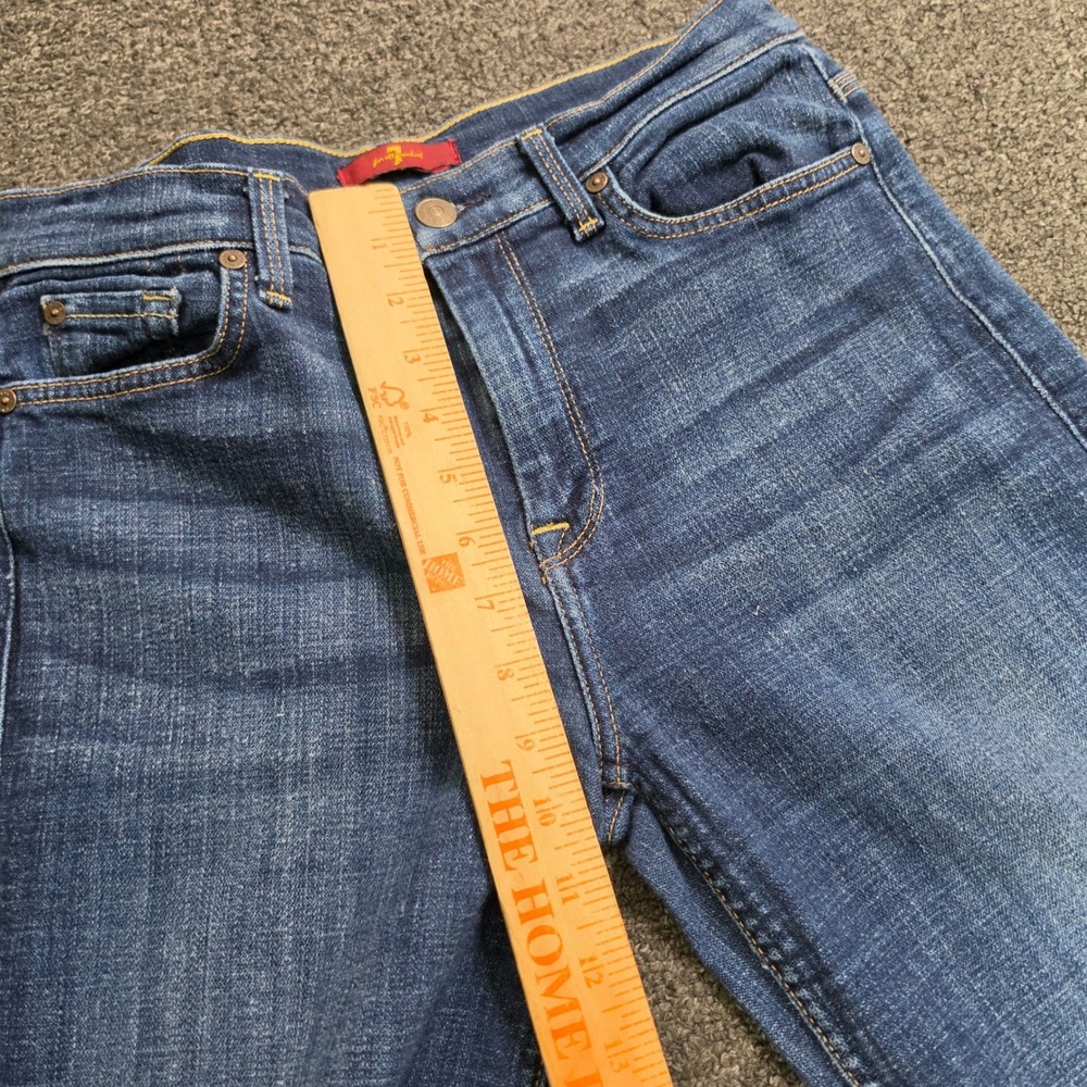 7 For All Mankind Ginger Blue Jeans Womens 30x34 Wide Leg High Rise Flare Denim - Picture 3 of 9
